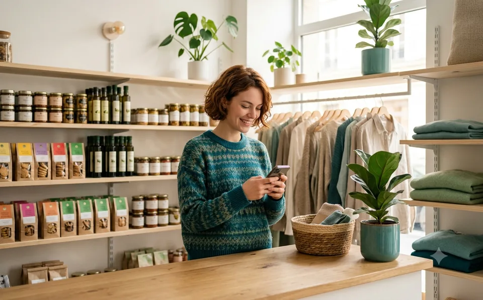 Commerçante en boutique